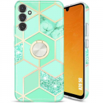 Coque pour samsung galaxy a26 5g - booling - protection rigide antichoc avec anneau rotatif - turquoise