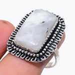 Natural Moonstone Gemstone 925 Sterling Silver Jewelry Ring Size 9.5 d8g70