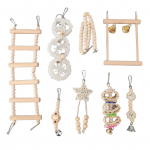 8 tk Papagoi N&auml;rimism&auml;nguasjade Komplekt Riputatav Kell Linnupuurim&auml;nguasi Ronimisredel N&auml;rimism&auml;nguasjad Puidu Purustamine