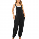 Naiste lahtised moodsad kombinesoonid laia jalaga kottis rinnat&uuml;kiga kombinesoonid Dungarees suvine kombinesoon XXL must