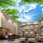 Sinise Taeva Tuvi Taustapildid Lagi Sinise Taeva Seinamaal 3D Stereo Ruumi Seinapaberid Elutuba Hotell 3D Taeva Taustapilt 200 cm(W) x 140 cm(H) white