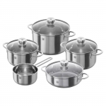 Pannikomplekt - ZWILLING - Twin Nova - Roostevaba Teras - 5 Osa - Klaaskaanega
