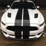 For Ford Mustang Black Rally Racing Stripes Hood Roof Pagasiruumi kleebise kleebise &uuml;mbris