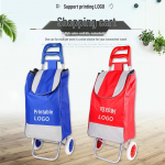 Kaasaskantav kokkupandav ostuk&auml;ru trepist ronivate rataste ja t&otilde;mbek&auml;epidemega Small straight handle, foam wheels