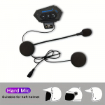 BT12 Mootorrattakiiver Bluetooth-peakomplekt Traadita intercom-s&uuml;steem 10-15 m levialaga Hard Mic
