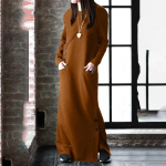 Naiste talvine soe kleit Kevadine tavaline maksikleit Vintage pikk kampsun kleit vabaaja pulloverid pikkade varrukatega n&ouml;&ouml;biga Vestidos 5XL oranž