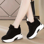 Uued Naiste Talvised Tossud Soe Karusnahk Paksu Tallaga Platvorm Pl&uuml;&uuml;s Vabaaja Jalan&otilde;ud Naine Mugavus Daamide Kiiltallaga Tossud Naine 358 38 must