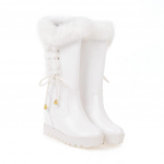 2024 Talve Naiste Lumesaapad Soojad Karusnahast Keskmise S&auml;&auml;rega K&otilde;rged Saapad Paeltega Naisjalatsid Naiselikud Armsad Voodriga Saapad Zapatos De Mujer 35 valge