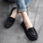 Moodsad GKTINOO 2,5 cm naturaalsed madalad kingad Naistele Ehtne veisenahast tossud Suurused Pehme tallaga loafers Etnilised mokassiinid Mugavad 35