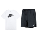 Nike Logo L&uuml;hema Varrukaga T-s&auml;rk Ja Vabaaja L&uuml;hikeste P&uuml;kste Komplekt Meeste &Uuml;laosad Ja Alaosad AR5005-101+DM4742-010 M