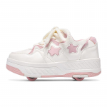 29-40 Laste neljarattalised spordisaapad Rulluisutamine Saab peita lamedate spordijalatsitena Uisusaapad Spordijalatsid, Naiste j&auml;&auml;hoki uisud 29 roosa