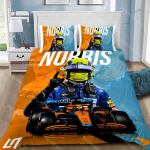 Tekikate Padjap&uuml;&uuml;r Voodipesukomplekt F1 L-Lando N-Norris T&auml;iskasvanud Poiss T&uuml;druk Magamistoa Kaunistus Laste Kingitus &Uuml;heinimese Kaheinimese Suur Suurus 140x200cm