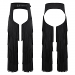 Reguleeritavad pandlad L&auml;&auml;ne p&uuml;ksid S-3XL t&auml;iskasvanutele meestele - Kauboi avatud jalgevahe tagumikuta stiil kihilise narmastega reivideks j&otilde;ulupidudeks pruun