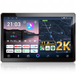 PORMIDO AUTO 2K Suur QLED LCD Android Autonavigatsioon 6 GB RAM 128 GB RAM Heli striimimiseks Veebivideod nagu ja Traadita Android-peegeldus Auto