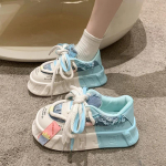 Kawaii paksu p&otilde;hjaga k&auml;snakook paksu p&otilde;hjaga naiste vabaajajalatsid uus mood vabaajajalatsid hele v&auml;rv inetu suur pea spordijalatsid 35