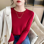 Naiste &uuml;mara kaelusega lahtine sisemine kampsun kevad-s&uuml;giseks, naiste kudumid, naiste k&otilde;ikidele riietele sobiv aluss&auml;rk, mugavad naisteriided XXL roostepunast v&auml;rvi