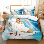 Ariana Grande Voodipesukomplekt 3D Tr&uuml;kk Moodne Poplaulja Kodu Kaunistus Poiss T&uuml;druk Kuninglik Suurus Voodipesukomplekt Tekikate Padjap&uuml;&uuml;r EU single(135x200cm)