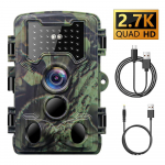 Rajakaamera &Ouml;ise n&auml;gemise liikumisega veekindel 24MP+2,7K looduskaamera 36 IR LED-iga 5MP CMOS IP66 Critter kaamera Hunting Cameras