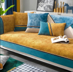 kollane serv Talvine pl&uuml;&uuml;s diivanmatt Four Seasons universaalne libisemisvastane nahkkate seljatugi r&auml;tik Nordic Style istmepadi 70x70cm