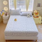 Pehme voodilina tr&uuml;kitud voodilina 100% puuvillane voodikate &uuml;heinimesevoodi/queen-size voodi jaoks voodipesu madratsikaitse (Padjap&uuml;&uuml;r puudub 100x200x25cm 1pc