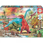 Puzzle Educa - 100 dinosaures - Pour enfants &agrave; partir de 7 ans - 100 pi&egrave;ces - Int&eacute;rieur