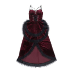 Naiste Cosplay Kleit Tume Stiil Halloweenipeo Kost&uuml;&uuml;m Pitsist Patchwork Ebakorrap&auml;rane &Auml;&auml;r M