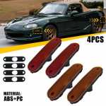 4X Mazda 1990-2005 Esi-Tagumine Miata MX-5 Kaitseraua Valgusti K&uuml;lgmine Oranž Punane