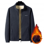 Meeste s&uuml;gistalvine mantel V&auml;rviplokk Paks Palus T&otilde;mblukuga sisetaskud Pikkade varrukatega Seista krae Kaelakaitse Soe Paks T&otilde;mblukuga Taskud Kardigan 5XL hall