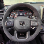 For Dodge Ram 1500 TRX  Hand-stitched non-slip Suede car steering wheel cover 1