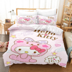 Hello Kitty magamistoa laste voodipesukomplekt tekikott Comfort Queen koos padjap&uuml;&uuml;riga j&otilde;ulukingitused kodule EU Single(135*200cm)3pcs