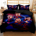 Messi Jalgpalli Superstaar Voodipesu Komplekt 3D Prinditud Fc Barcelona Tekikott Voodipesu Komplekt Pehme Kuningas T&auml;issuurus Voodipesu Komplekt Poisile EU Single(135*200cm)3pcs