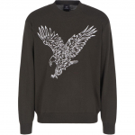 Emporio Armani Kevad/Suvi 24 &Uuml;mmargune kaelus Kotka logo Soe kampsun Meeste kampsun Hall 6DZM1C-ZMM9Z-1832 L