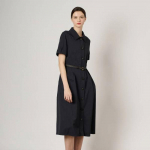 Bcbg Belted Solid Shirt Dress B4m4o621 Navy (55)/55