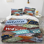 Ajalooline Route 66 Ema Tee Voodipesukomplekt Magamistoa Pehmed Moodsad Voodikatted Mugav Tekikott Tekikate Ja Padjap&uuml;&uuml;r AU Single(140*210cm)3pcs