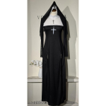 Maria nunna kost&uuml;&uuml;m cosplay halloween nunna cos kost&uuml;&uuml;m rist Nunna cosue kost&uuml;&uuml;m L gray