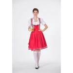 Saksa Oktoberfest Baieri traditsiooniline &otilde;llekleit puuvillane tikitud teenrit&uuml;druku riietus teenrit&uuml;druku kost&uuml;&uuml;m S punane