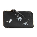 Loewe X Suna Fujita Koost&ouml;&ouml; Kevad Suvi 2024 Kollektsioon Lemuri Prindiga Lukuga Kaardihoidja Naiste Kaardihoidja Must C643Z40X53-1100 Basic Set (Bag+Dust Bag)