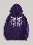 Meeste lukuga dressipluus - Dressipluusid meestele Y2K Vintage Pikkade varrukatega dressipluus Streetwear Pullover taskuga S lilla