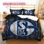FC Schalke 04 Muster Voodipesu Tekikott Komplekt Kodu Kaunistus Kingitus (1 * tekikott + 2 * padjap&uuml;&uuml;ri ilma s&uuml;damikuta) 135x200cm