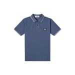 STONE ISLAND Ss21 Logo Mikroembleem Puuvillane Vabaaja L&uuml;hikeste Varrukatega Polo S&auml;rk Meeste Polo S&auml;rgid Sinine 101522S18-V0024 S