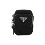 Prada Kolmnurkne Logo Taaskasutatud Nailonist Mini Telefonikott Meeste kotid Must 2ZT0252DMI-F0002 Box(Basic Set+Box)
