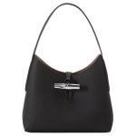 Longchamp Le Roseau 22 Bambuspandiga Nahast Suur K&auml;e-&Otilde;lakott V&auml;ikesed Naiste Kotid Must 10152HPN001 Basic Set (Bag+Dust Bag)