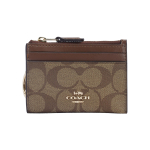 Coach Skinny 11 PVC kaardihoidja v&otilde;tmehoidja Mini Naiste aksessuaarid Pruun 88208-IME74 Basic Set (Bag+Dust Bag)