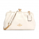 Coach Kisslock 22 Metallist Logo Nahast Pilvev&auml;rvi Crossbody &Otilde;lakott Naiste kotid Puht-Valge C2875-IMCHK Basic Set (Bag+Dust Bag)
