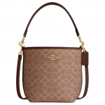 Coach City &auml;mber 17 Monogramm Metalllogo Signature kaetud l&otilde;uendist k&auml;e- ja &otilde;lakott V&auml;ikesed naiste kotid Pruun CT800-IMXHE Basic Set (Bag+Dust Bag)