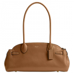 Coach Empire Carryall 34 Metallist Br&auml;ndilogo T&otilde;mblukuga Suletav L&auml;ikiv Nahast &Otilde;lakott Suur Naiste &Otilde;lakott Messingist Meepruun CAM03-B4T7J Basic Set (Bag+Dust Bag)