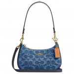 Coach Teri 19 Prinditud logoga teksasist minikott &otilde;lakott Naiste kotid Kuldne Indigo CDQ25-IMTYV Basic Set (Bag+Dust Bag)