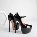 Ristriietujad kingad naine Platvormid Kingad N&auml;itus daamid 17cm &Uuml;li&otilde;hukesed k&otilde;rged kontsad pulmad Pidu Ankelrihm Daamide kingad 35 must