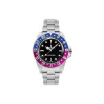 A Bathing Ape Bape Type 2 Bapex Ape Head Automaatne Mehaaniline Liikumine Roostevabast Terasest Rihmaga K&auml;ekell Unisex Kellad Must 1H20-182-028-BLUE Blue Purple Colorway
