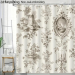Klassikaline Toile Du Jouy du&scaron;ikardin Prantsuse loss lilleline disain Vana vannitoa sisustus Veekindlad kangast kardinad Elegantne kodu stiil 180x180CM beige